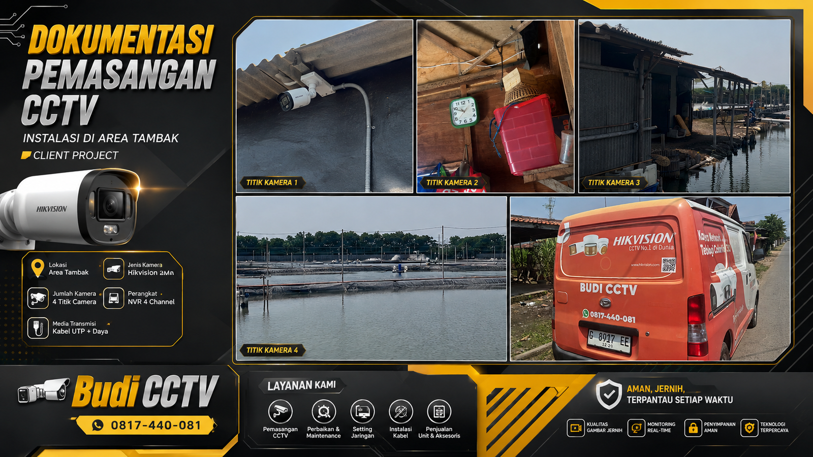 Instalasi CCTV Hikvision Tambak Pekalongan, Produk Original Terjamin