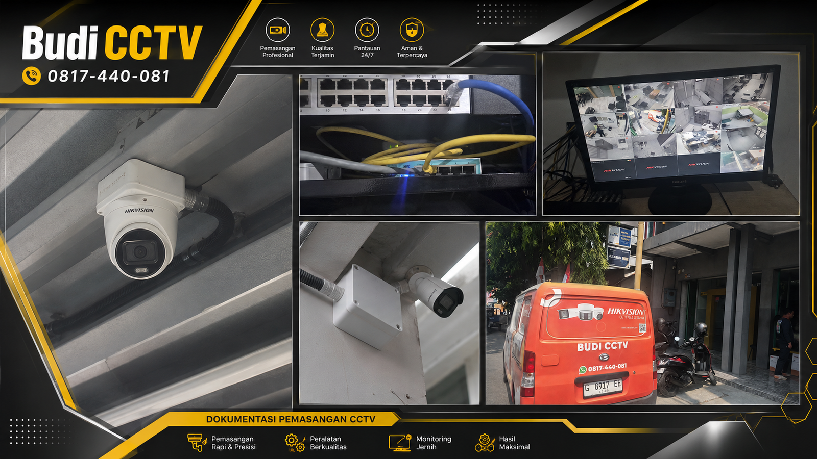 Instalasi CCTV Hikvision IP Camera di Kantor Bank Pekalongan