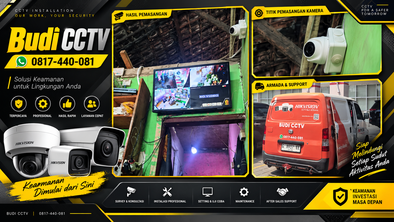 Instalasi CCTV HiLook IP Camera di Toko Pekalongan